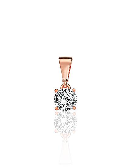 Red gold pendant with zirconias