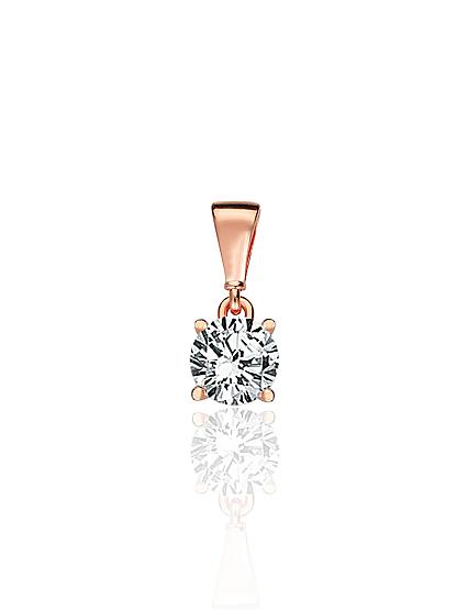 Red gold pendant with zirconias