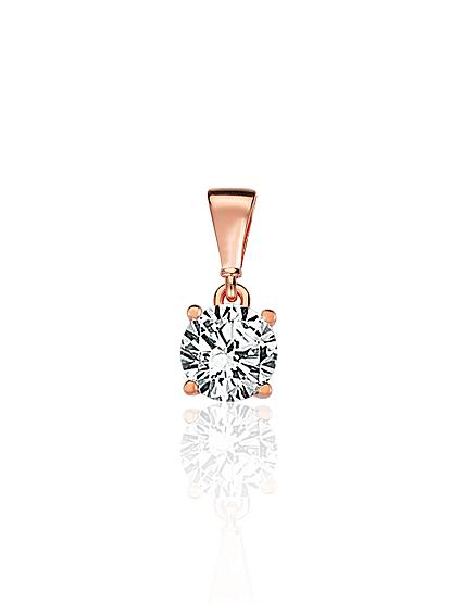 Red gold pendant with zirconias
