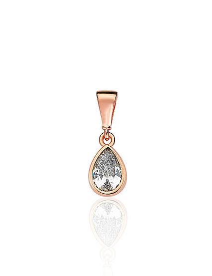 Red gold pendant with zirconias