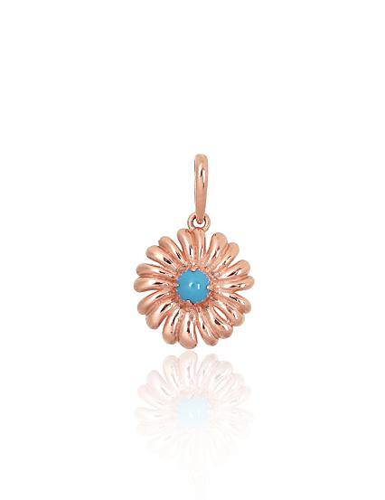 Red gold pendant with turquoise