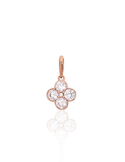 Red gold pendant with zirconias