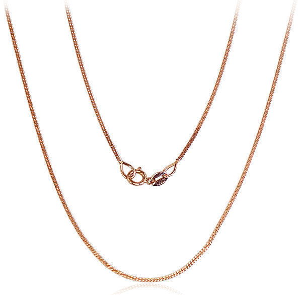 Red gold chain "Curb 1 mm"