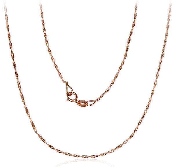 Red gold chain "Singapore 1 mm"