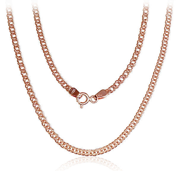 Red gold chain "Double rombo 2.5 mm"