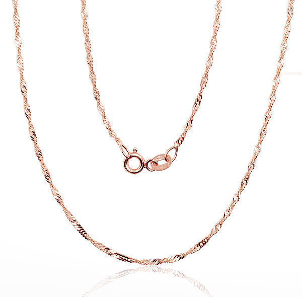 Red gold chain "Singapore 1.5 mm"