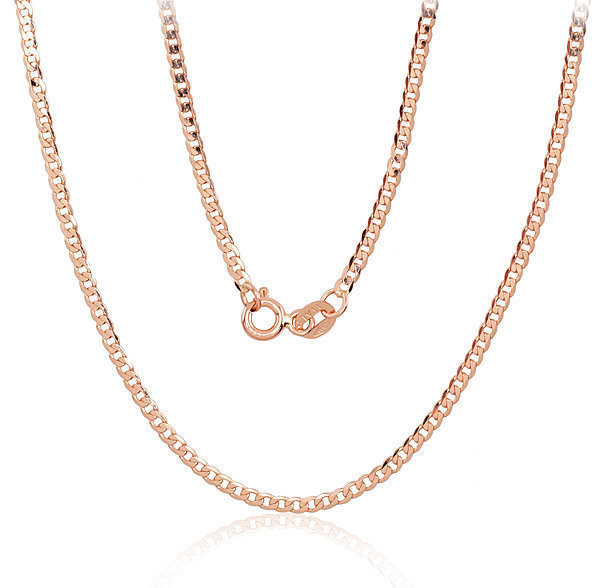 Red gold chain "Curb 2 mm"