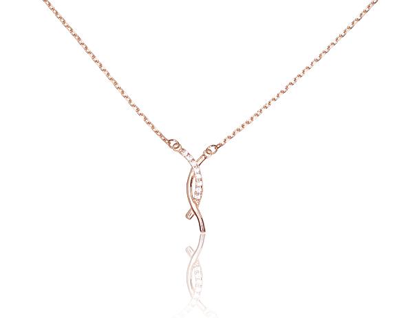 Collier aus Rotgold mit Zirkonia