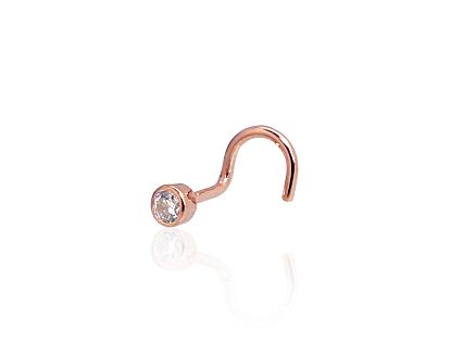 Punasest kullast piercing tsirkoonidegaga