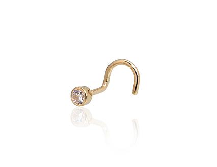 Kollasest kullast piercing tsirkoonidegaga