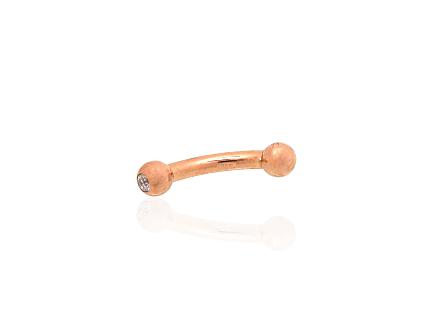Punasest kullast piercing tsirkoonidegaga