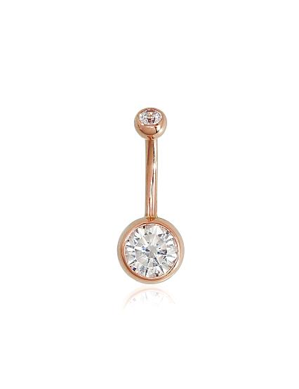 Punasest kullast piercing tsirkoonidegaga
