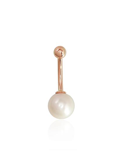 Punasest kullast piercing pärlitegaga