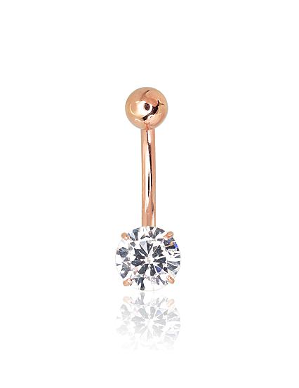 Punasest kullast piercing tsirkoonidegaga