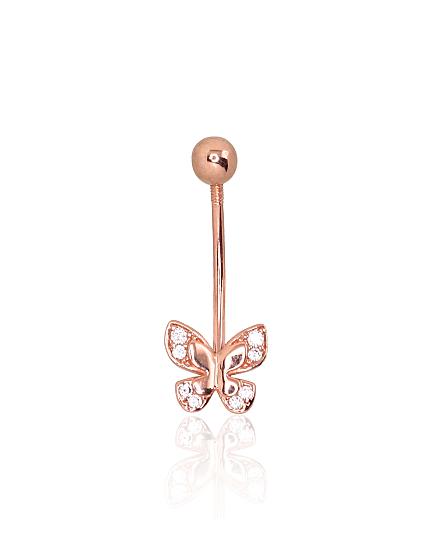 Punasest kullast piercing tsirkoonidegaga