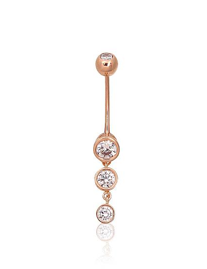 Punasest kullast piercing tsirkoonidegaga