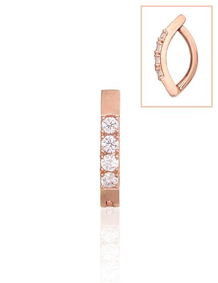 Punasest kullast piercing tsirkoonidegaga