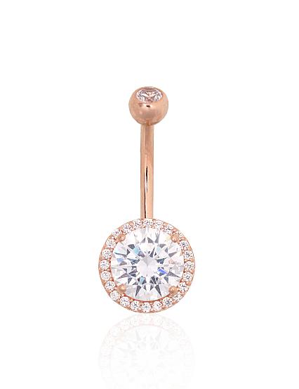 Punasest kullast piercing tsirkoonidegaga