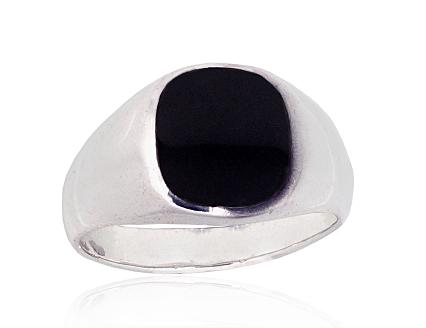 Silver ring with onyxes