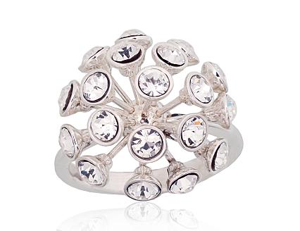 Silver ring with crystals