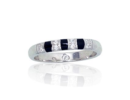 Ring aus Silber mit Zirkonia und Juwelieremaille