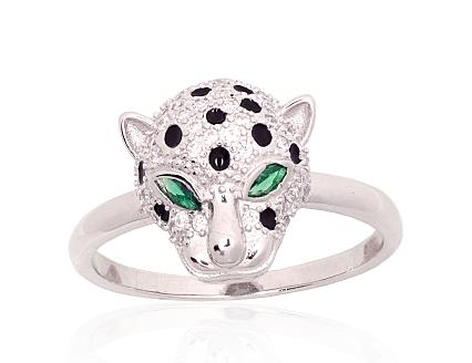 Ring aus Silber mit Zirkonia und Juwelieremaille