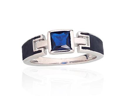 Ring aus Silber mit Zirkonia und Juwelieremaille