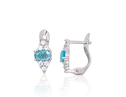 Серьги из серебра с цирконами