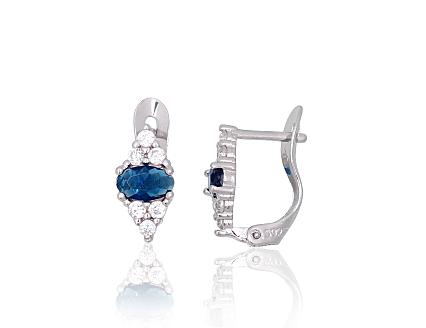 Серьги из серебра с цирконами