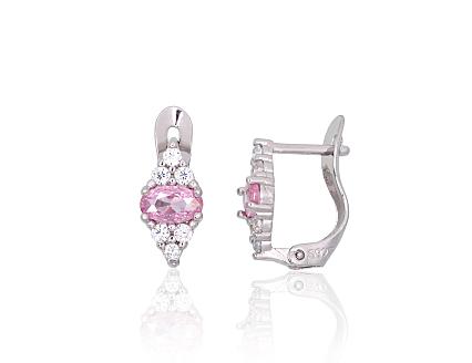 Серьги из серебра с цирконами