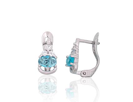 Серьги из серебра с цирконами