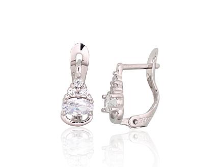 Серьги из серебра с цирконами