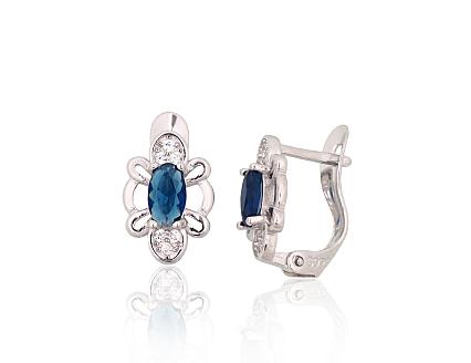 Серьги из серебра с цирконами