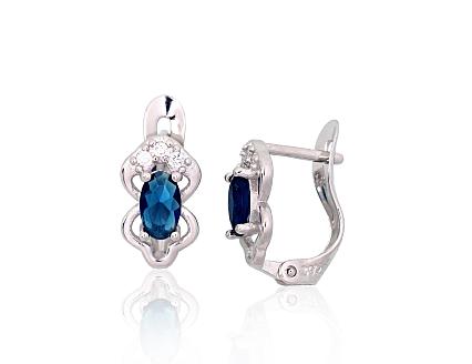 Серьги из серебра с цирконами