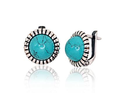 Серьги из серебра с бирюзой