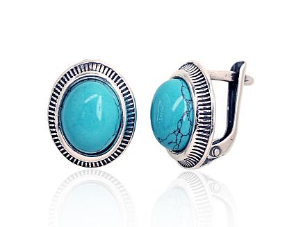Серьги из серебра с бирюзой