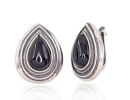 Серьги из серебра с ониксами