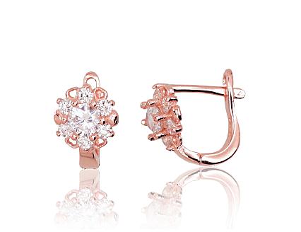Silver earrings with gold plating and zirconias