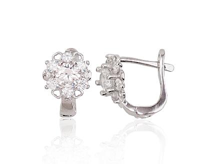 Silver earrings with zirconias