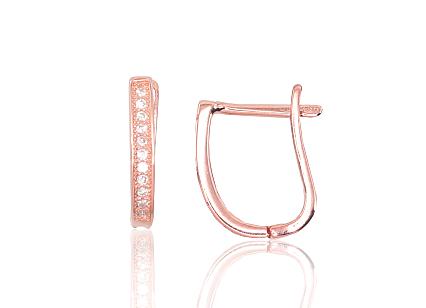 Silver earrings with gold plating and zirconias