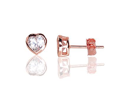 Silver earrings with gold plating and zirconias