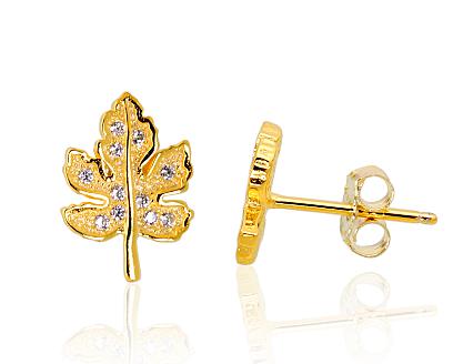 Silver earrings with gold plating and zirconias