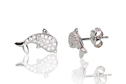 Silver earrings with zirconias