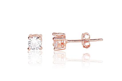 Silver earrings with gold plating and zirconias