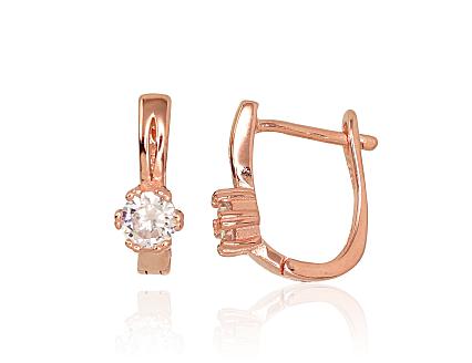 Silver earrings with gold plating and zirconias