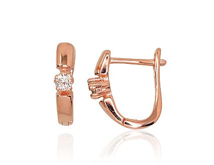 Silver earrings with gold plating and zirconias