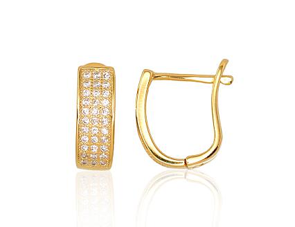 Silver earrings with gold plating and zirconias