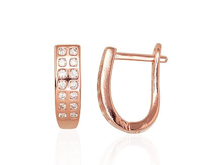 Silver earrings with gold plating and zirconias