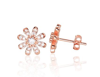 Silver earrings with gold plating and zirconias