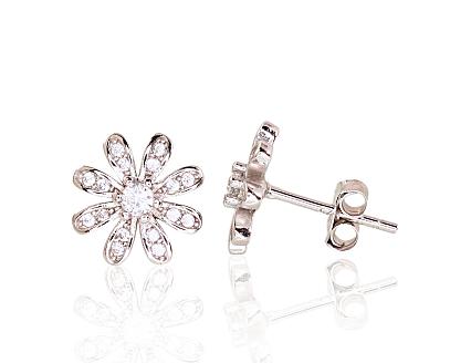 Silver earrings with zirconias